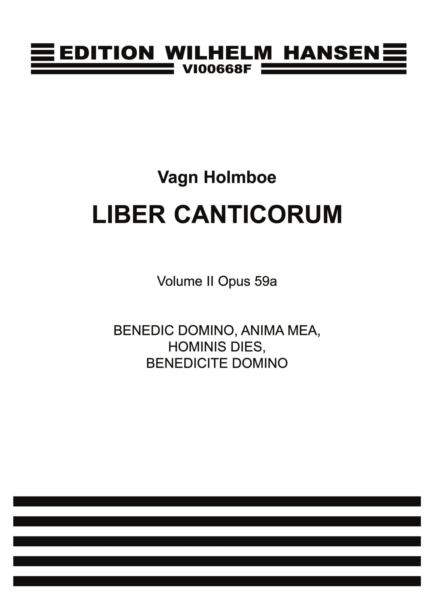 Vagn Holmboe: Benedic Domino  Anima Op.59a: SATB: Vocal Score