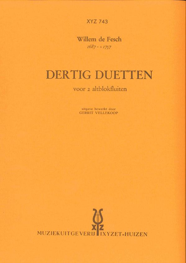 Willem de Fesch: 30 Duetten: Recorder Ensemble: Score