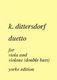 Carl Ditters von Dittersdorf: Duetto in E flat: Mixed Duet: Instrumental Album