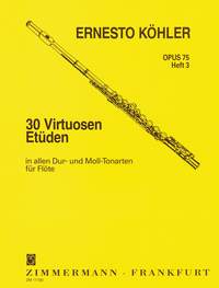 Ernesto K�hler: 30 Virtuoso Studies Op.75 For Flute - Book 3: Flute: Study