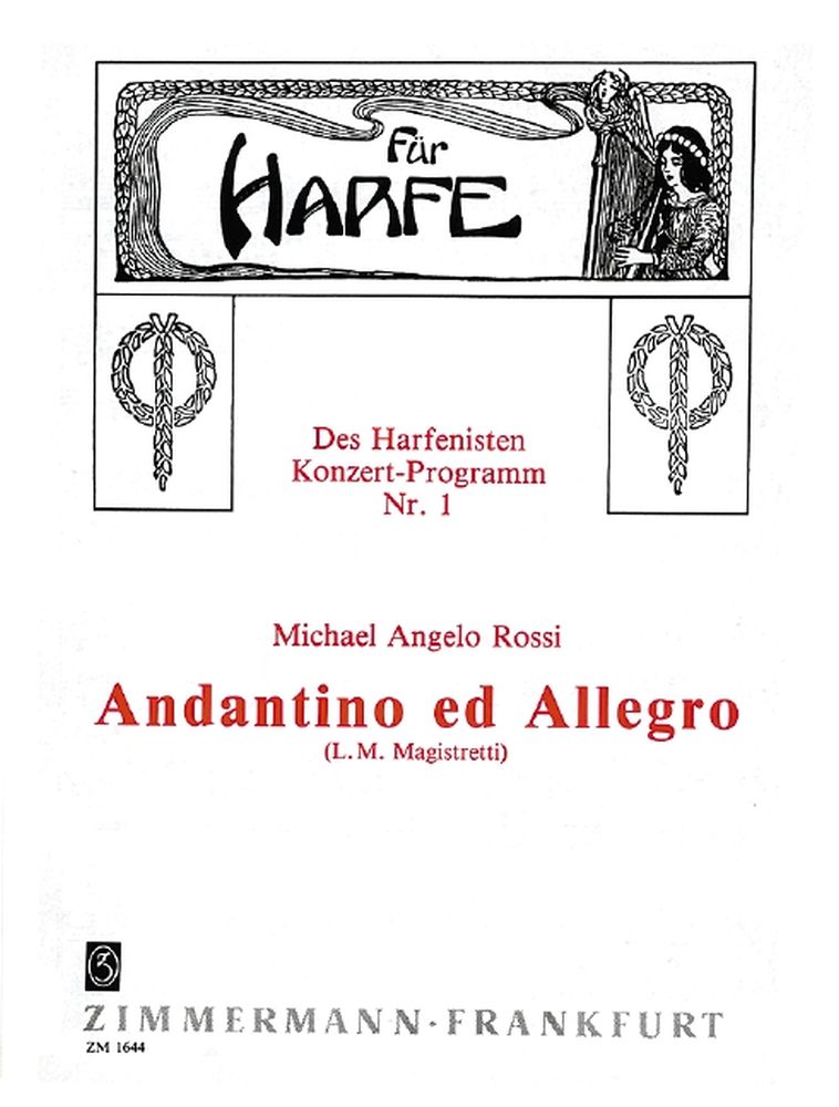 Michelangelo Rossi: Andantino und Allegro: Harp: Instrumental Work