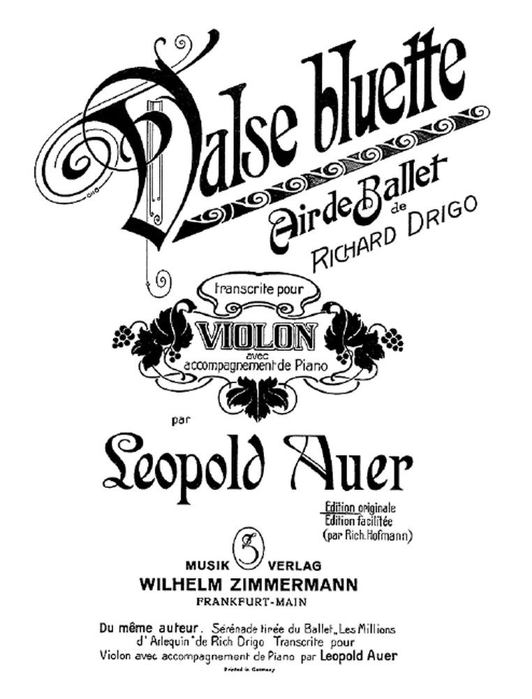 Riccardo Drigo: Valse bluette  Air de ballet: Violin: Instrumental Work
