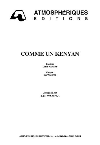 Wampas, Didier / Les Wampas : Comme Un Kenyan