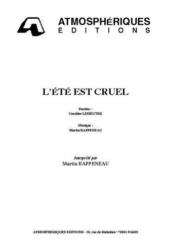 Martin Rappeneau : L't Est Cruel
