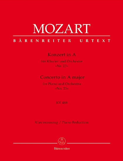 Mozart, Wolfgang Amadeus : Concerto for Piano and Orchestra no. 23 A major K. 488 (Piano Reduction)