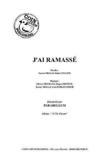 Parabellum : J'Ai Ramass�