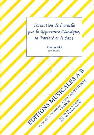Formation de l'Oreille par le Répertoire Classique, la Variété et le Jazz - Volume 6