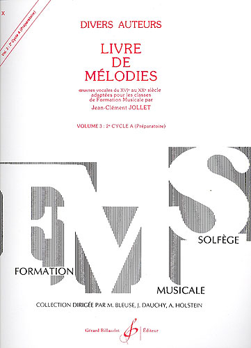 Jollet, Jean-Clément : Livre de melodies - volume 3