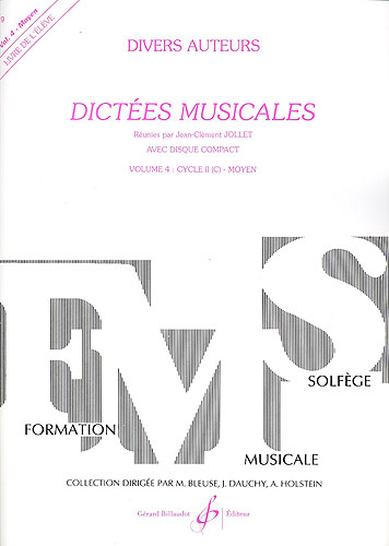 Jollet, Jean-Clment : Dictes musicales - volume 4, livre de l'lve