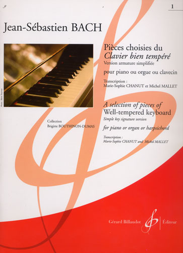 Bach, Johann Sebastian : Pices Choisies du clavecin bien Tempr Vol.1 : version armature simplfie
