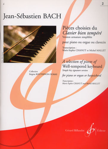 Bach, Johann Sebastian : Pièces Choisies du clavecin bien Tempéré Vol.2 : version armature simplfiée