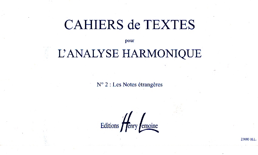Dandelot, Georges : Cahiers de Textes pour l'Analyse Harmonique - Volume 2