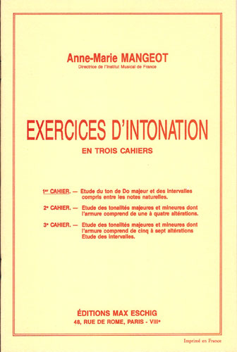 Mangeot, Anne-Marie : Exercices d'Intonations - 1er Cahier : Les Notes Naturelles