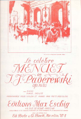 Paderewski, Jan-Ignaz : Célèbre menuet, Opus 14, n°1