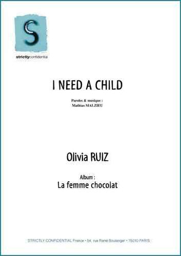 Ruiz, Olivia / Malzieu, Mathieu : I Need A Child