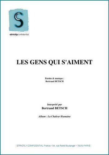 Betsch, Bertrand : Les Gens Qui S'Aiment
