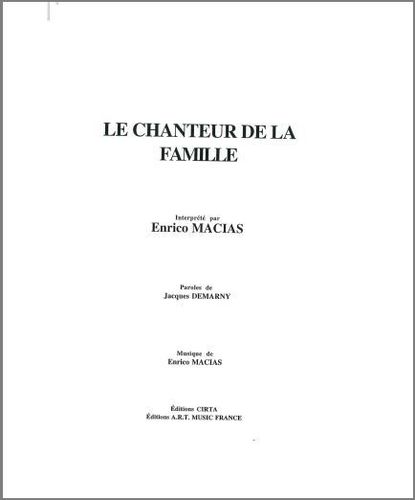 Enrico Macias : Chanteur De La Famille (Le)