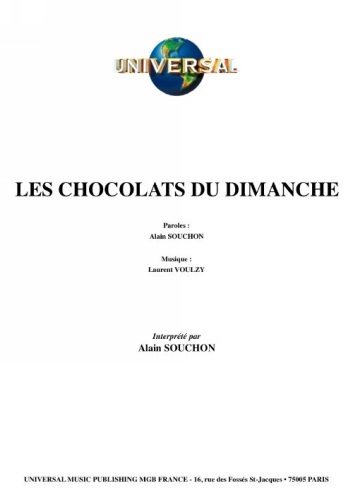 Souchon, Alain : Les Chocolats Du Dimanche