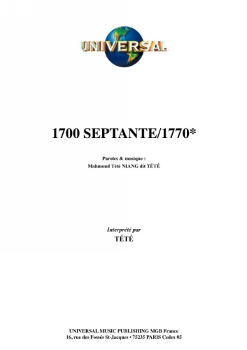 Tt : 1700 Septante/1770*