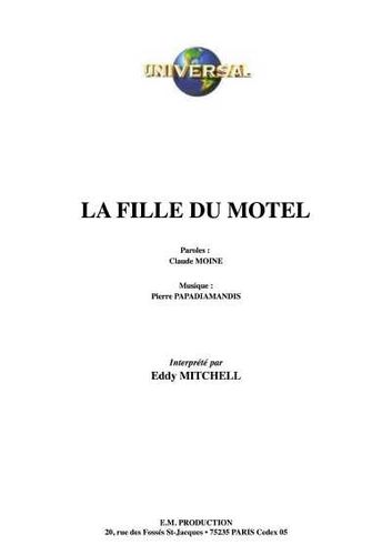 Mitchell, Eddy / Moine, Claude / Papadiamandis, Pierre : La Fille Du Motel