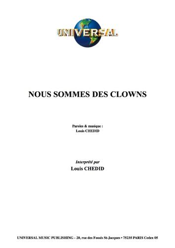 Chedid, Louis : Nous Sommes Des Clowns