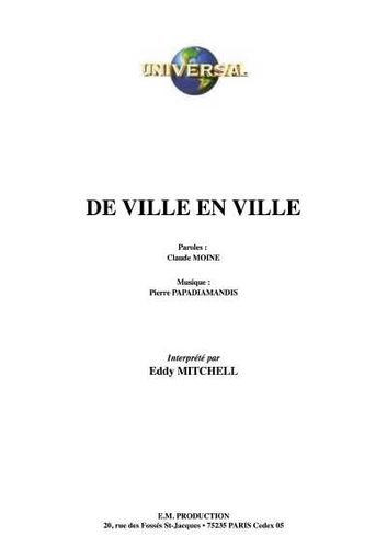 Mitchell, Eddy / Moine, Claude / Papadiamandis, Pierre : De Ville En Ville