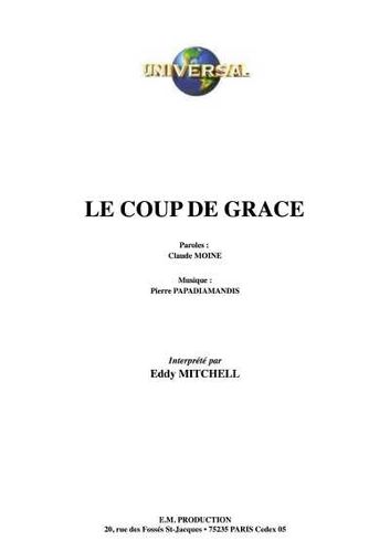 Mitchell, Eddy / Moine, Claude / Papadiamandis, Pierre : Le Coup De Grace