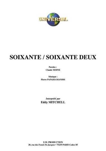 Mitchell, Eddy / Moine, Claude / Papadiamandis, Pierre : Soixante / Soixante Deux