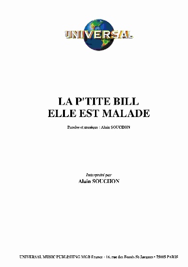 Souchon, Alain : La P'Tite Bill Elle Est Malade