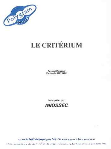 Miossec, Christophe : Le Critrium
