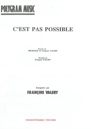 Valery, Fran�ois : C'Est Pas Possible