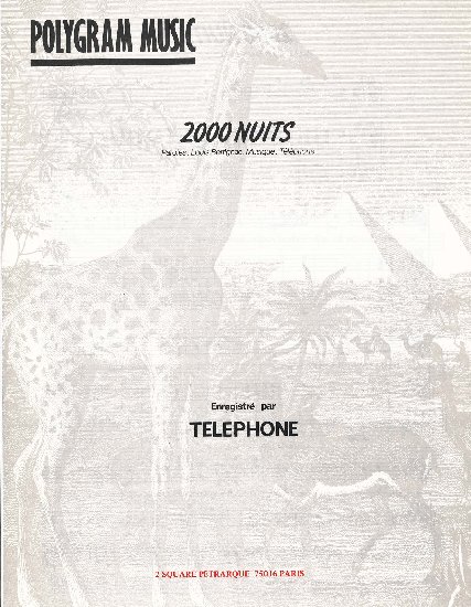 Bertignac, Louis / Téléphone : 2000 Nuits