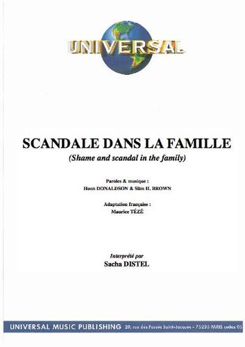 Distel, Sacha : Scandale Dans La Famille