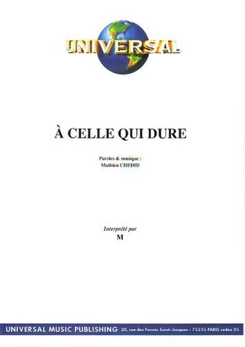 Chedid, Mathieu : � Celle Qui Dure