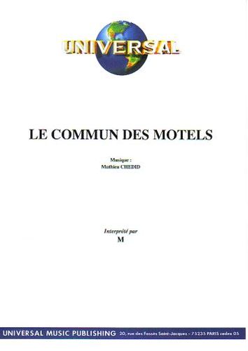 Chedid, Mathieu : Le Commun Des Motels