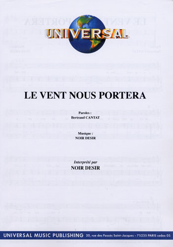 Cantat, Bertrand / Noir Dsir : Le Vent Nous Portera