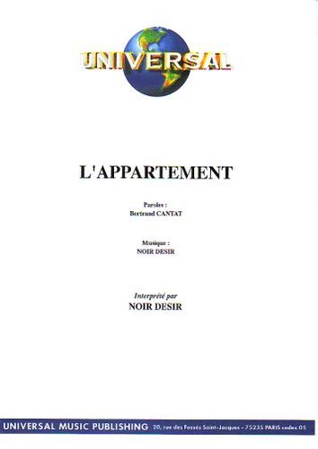 Cantat, Bertrand / Noir Désir : L'Appartement