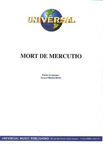 Presgurvic, Grard : Mort De Mercutio