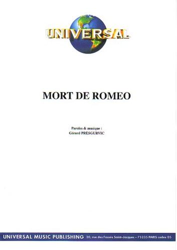 Presgurvic, Grard : Mort De Romeo