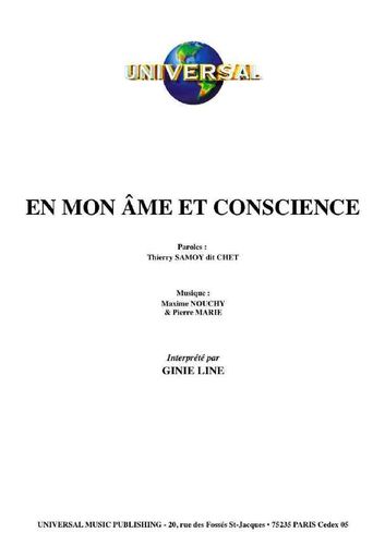 Ginie Line : En Mon �me Et Conscience