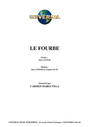 Vega, Carmen Maria : Le Fourbe