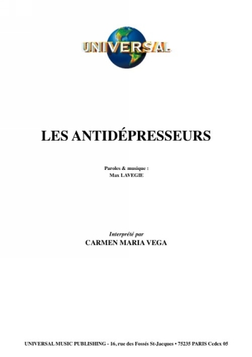 Vega, Carmen Maria : Les Antid�presseurs