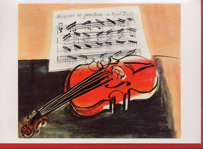 Carte Postale d\'Art `Le Violon Rouge` + 1 Enveloppe