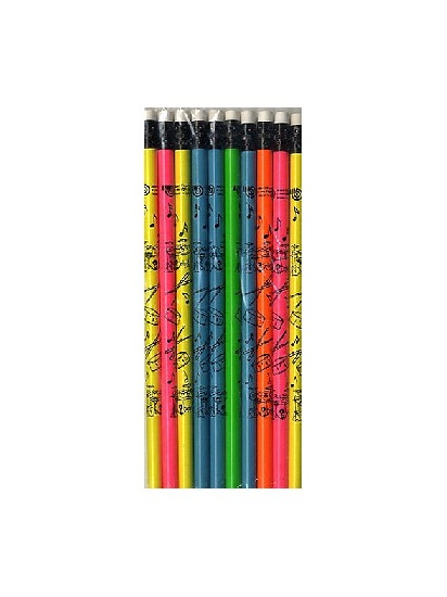 Pencil (Pack Of 10): Drum (Assorted Colours)