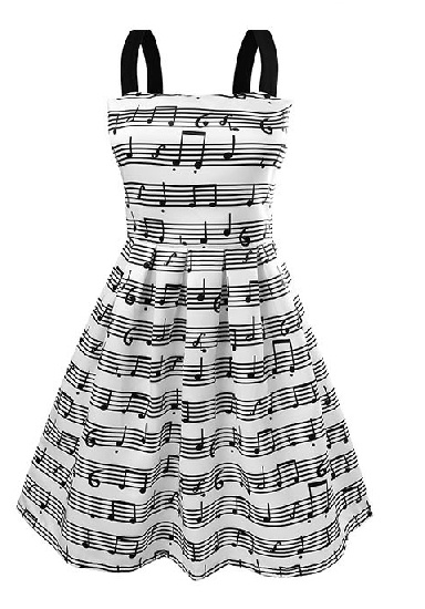 Robe Portée de Notes - Noir et Blanc - taille S
[Dress With Music Notes - Black and White (S)]