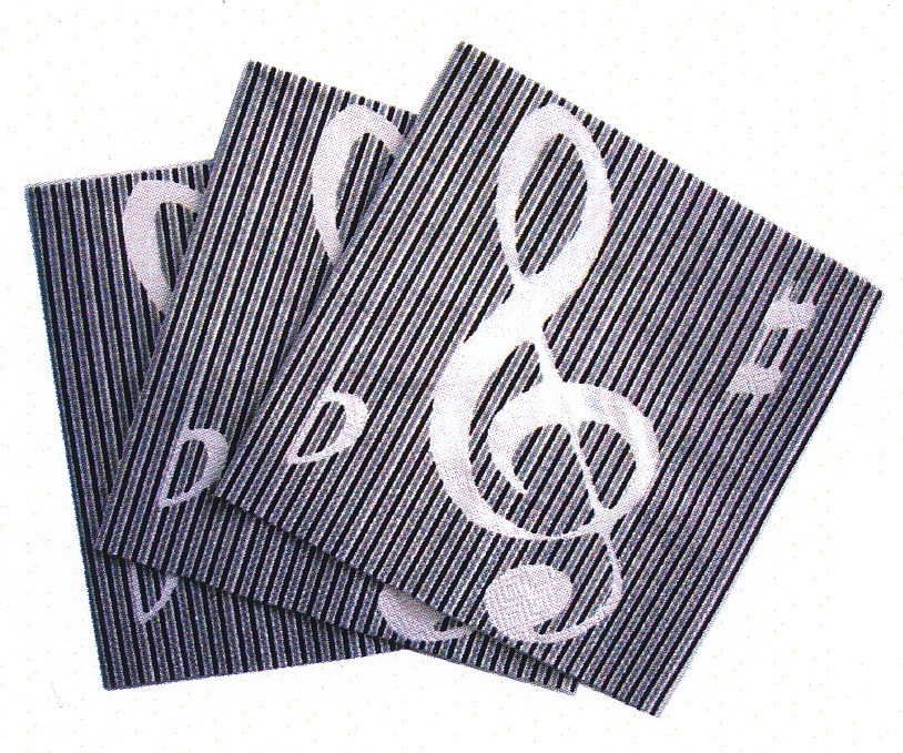 Serviette en Papier - Clefs and Stripes (Noir et Argent)