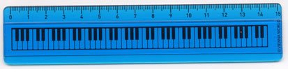 Rgle Touche de Piano Bleue 15 cm