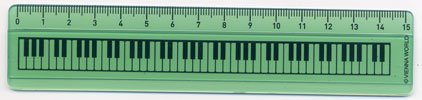 Rgle Touche de Piano Verte 15 cm