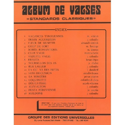 Album De Valses ? Standards Classiques