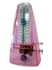 Métronome pyramide plastique transparent rose avec sonnerie